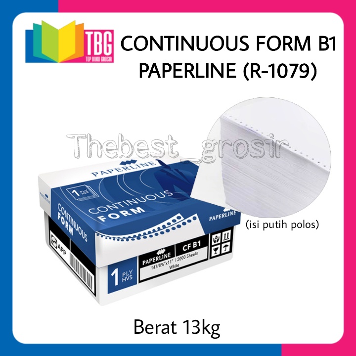 

1 BOX CONTINUOUS FORM B1 PAPERLINE (R-1079) - KERTAS NOTA FAKTUR KASIR