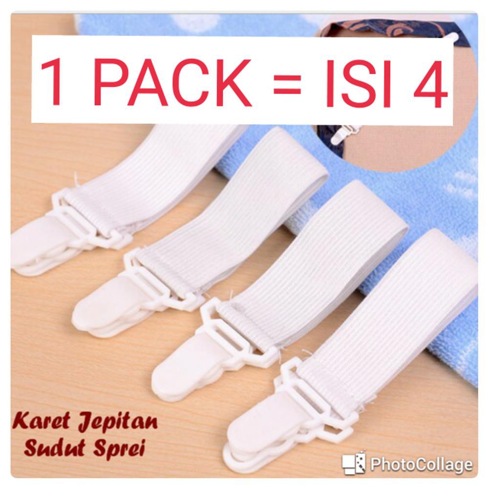 4pcs Jepit/Penjepit/Jepitan Ujung Sprei (Sheet Grippers)karet jepitan sprei