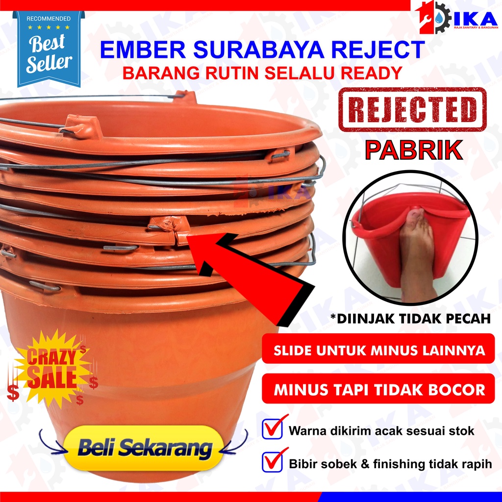 TERMURAH ! Ember cor hijau / ember murah / ember cupang (BARANG REJECT PABRIK ADA MINUS BIBIR ROBEK)