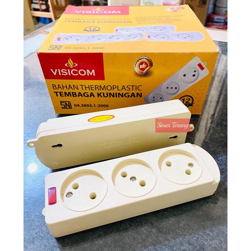 STOP KONTAK GEPENG 3 Lobang VISICOM