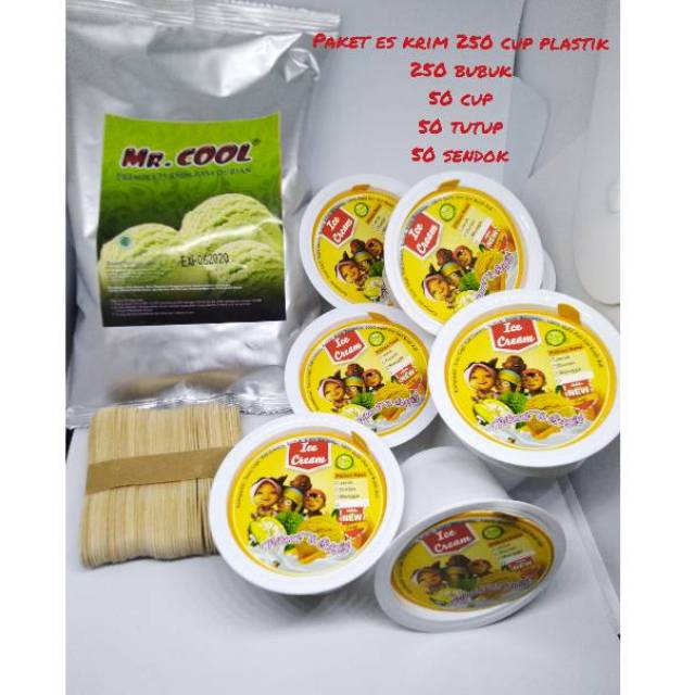 Paket es krim murah 250 grm  cup putih