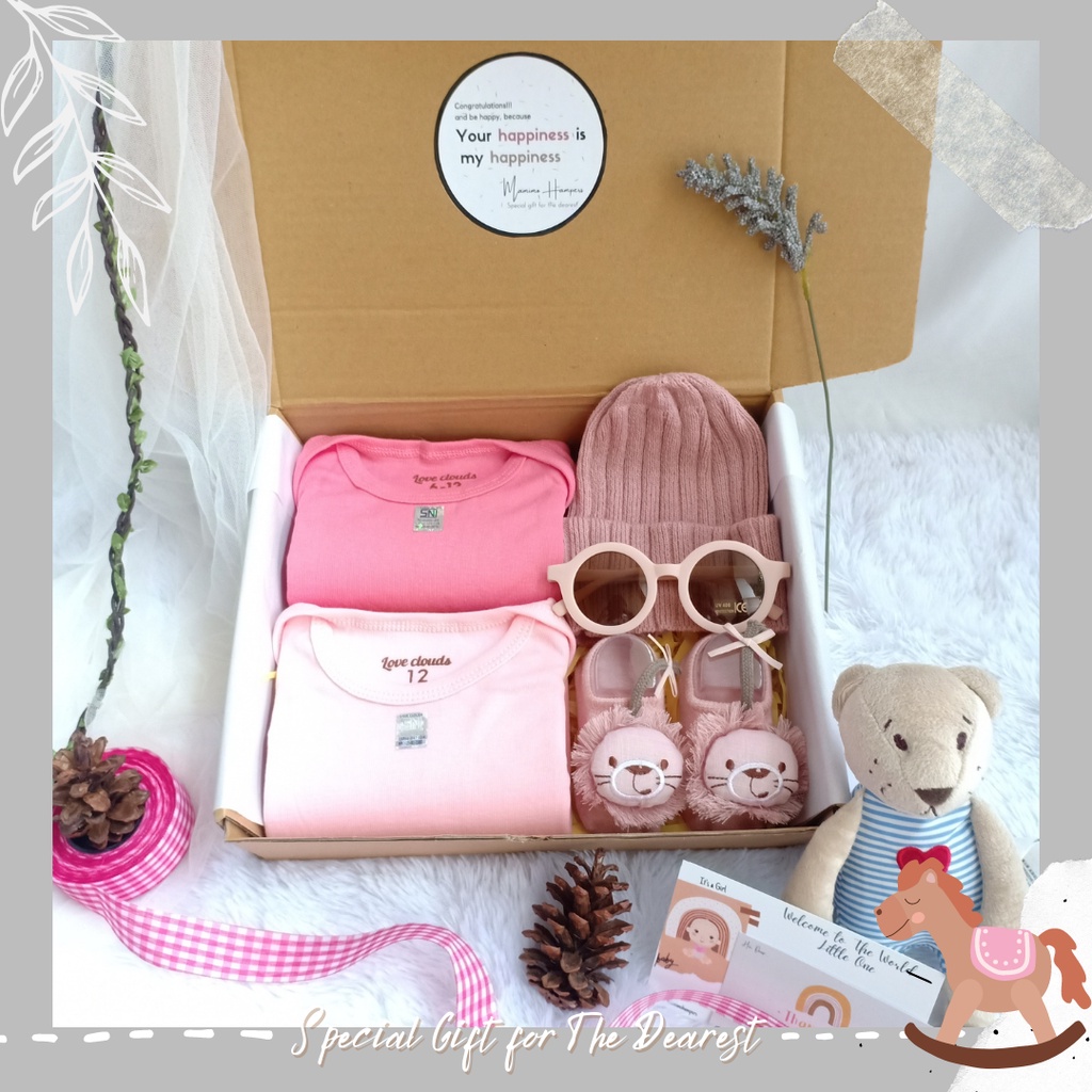 Hampers Baby Lucu 2 Series Double Jumper | Newborn Gift Set | Kado bayi - By Mamimohampers-Peach Muda-Salem