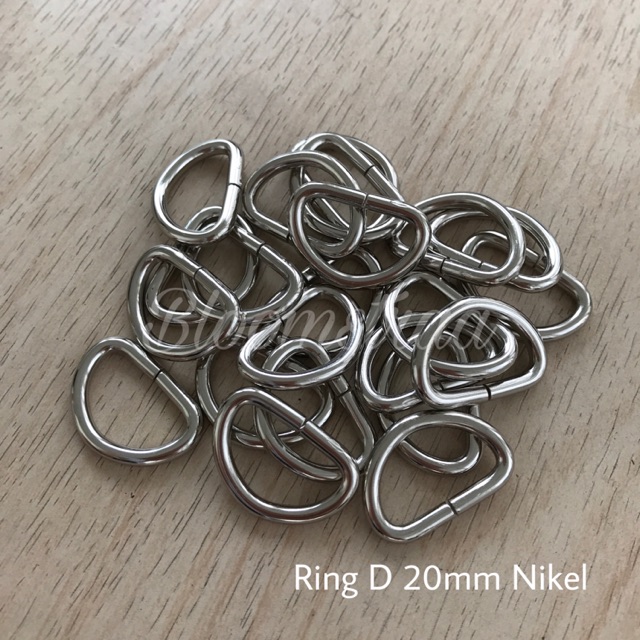 Ring D 2cm besi 20mm Nikel ATG pengait metal 20 mm 2 cm silver putih Bakar nickle