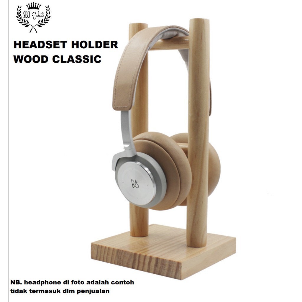 Stand Headphone Gantungan Hanger Headset Gaming Holder Kayu Klasik