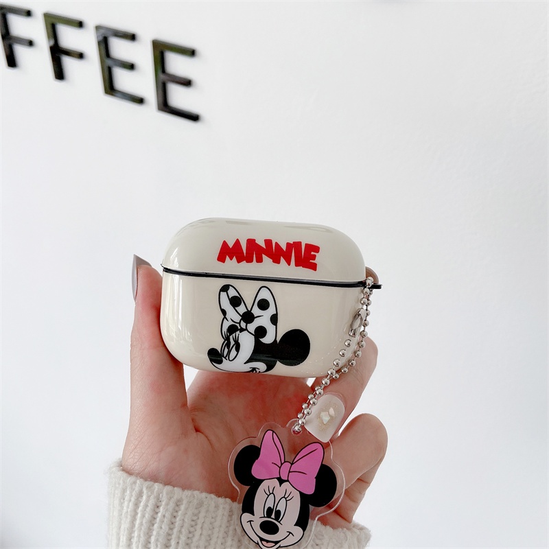 Case TPU Motif Kartun Mickey Minnie Mouse Cover Compatible Untuk Airpods1 2 3 Pro Wireless Bluetooth