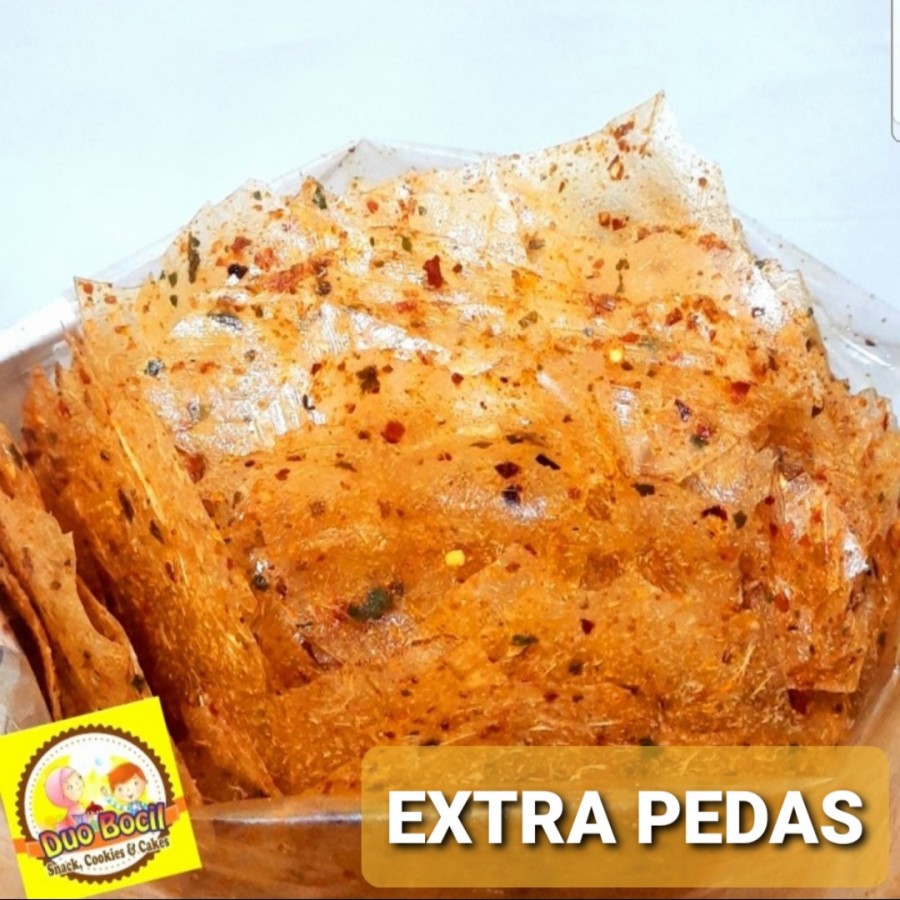 

Keripik Kaca Extra Pedas Gurih Daun Jeruk 125 Gram / Kripca - Duo Bocil Snack