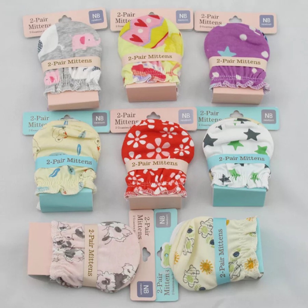 4 PCS ( 2 PASANG) MITTEN CARTER BLUEFLY / SARUNG TANGAN BAYI PREMIUM / MITTENS BAYI