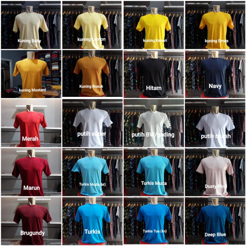 GROSIR KAOSPOLOS COTTON COMBED 30S&24S SOFT REAKTIF