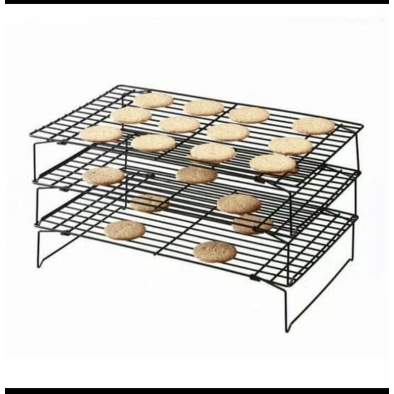 COOLING RACK GRILL 3 TINGKAT SUSUN Rak Cake Pendingin Kue Tatakan Grid