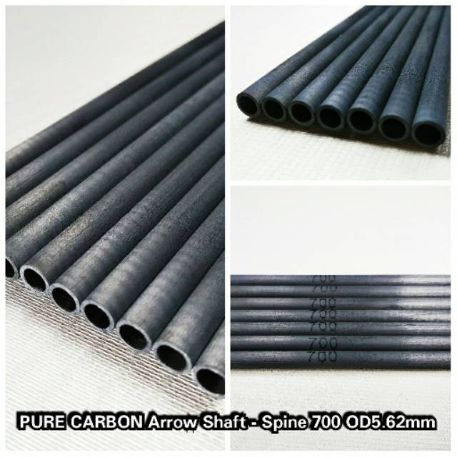 PURE CARBON Arrow Shaft - Spine 700 OD5.62mm - Batang Anak Panah Full Karbon Olahraga Panahan