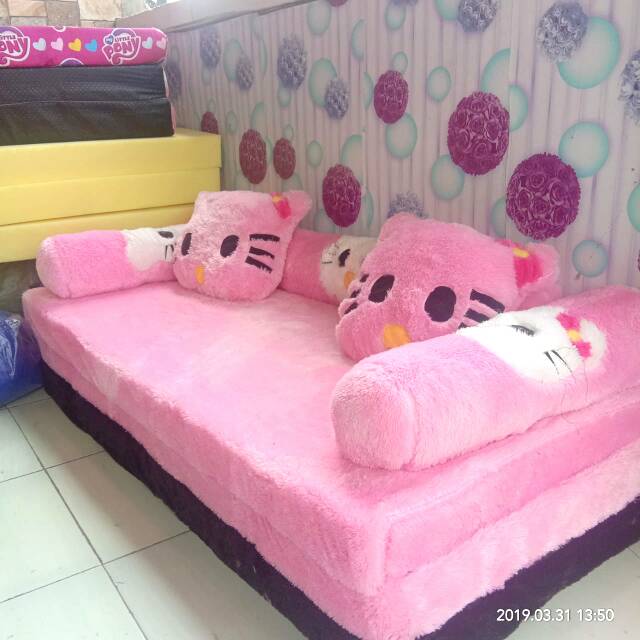 Sofa bed karakter tebal keseluruhan 18cm(busa 5),30cm(busa 8),35cm(busa 10)