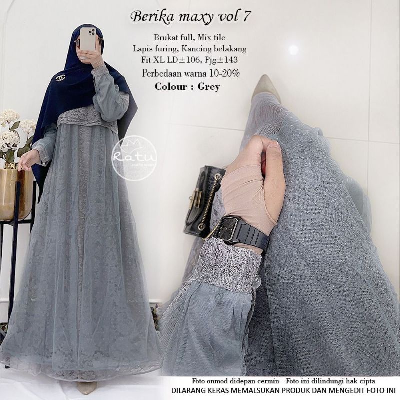 BERIKA MAXY VOL.7 BY RATU MULABEES (MAXY GAMIS MUSLIMAH) Maxy brukat premium rekomended