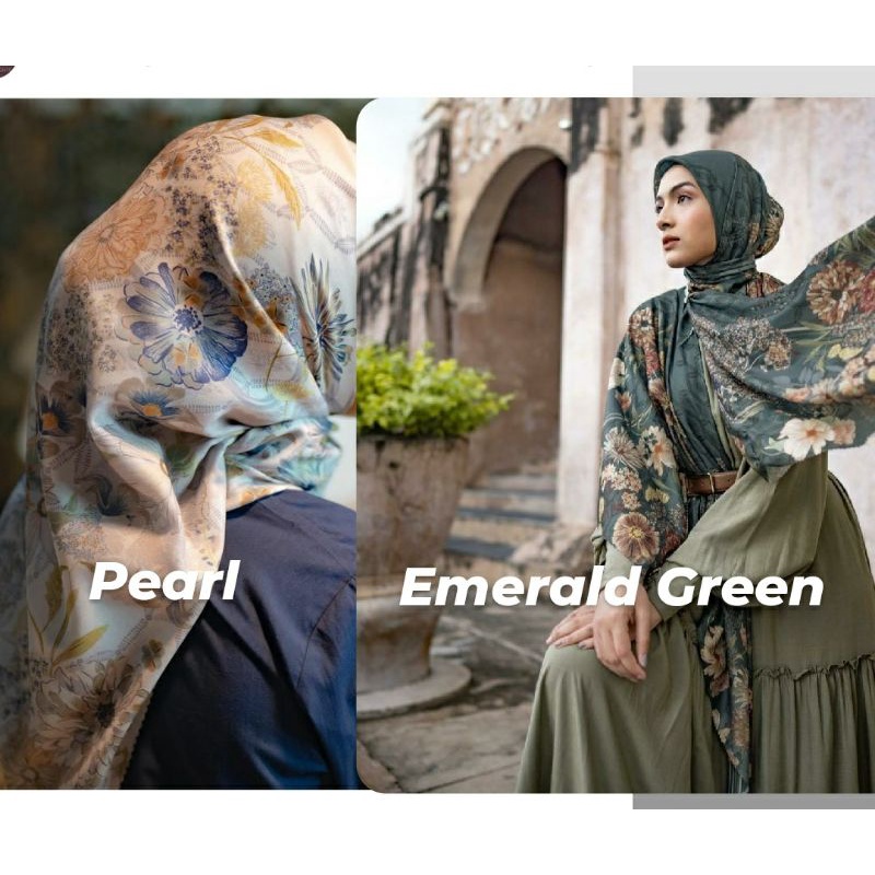 SANDHYA SCARF PEARL EMERALD GREEN HEAVEN LIGHTS