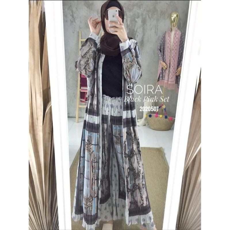 Soira Setelan Clana Plisket Import