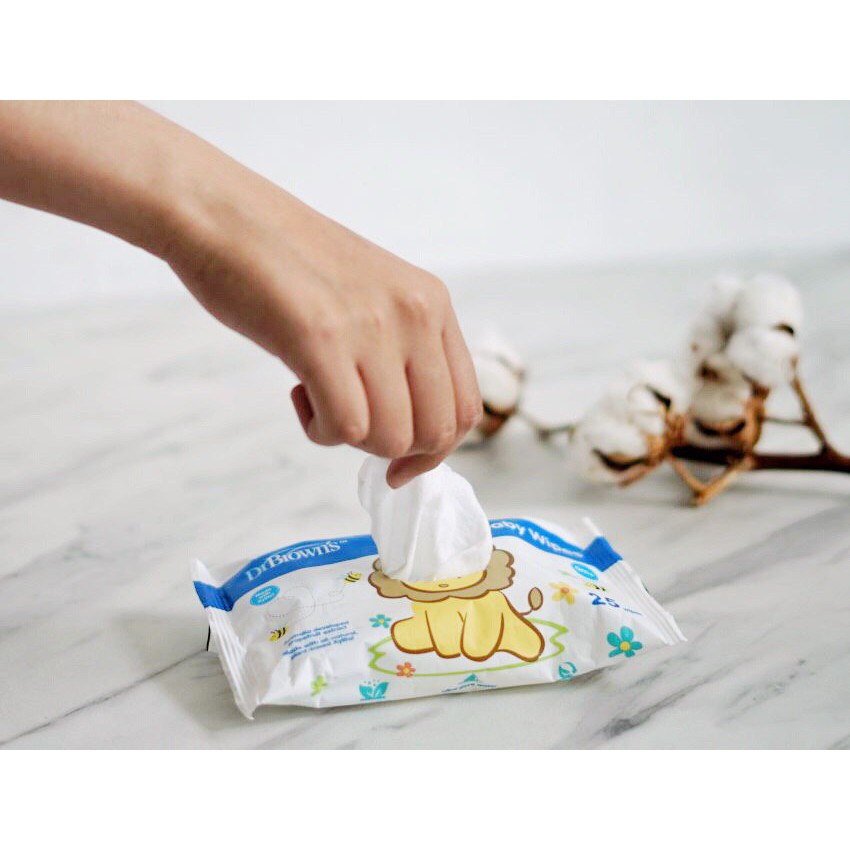 Dr. Brown's Natural Baby Wipes 4 x 25 Wipes