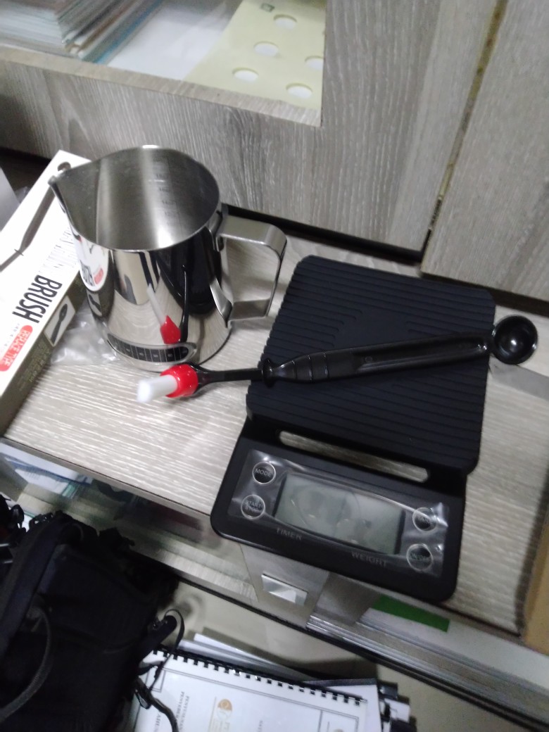 Dalinwell 2in1 Sikat Sendok Pembersih Mesin Kopi Espresso Nylon Brush [hitam]