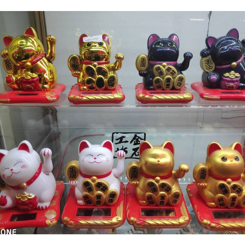 Maneki Neko Solar Size M / Kucing Hoki Solar / Lucky Cat Solar / Cao Cai Mao solar / Manekineko Solarcell Medium