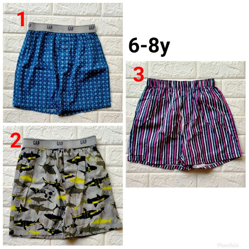 celana pendek anak laki branded original gap h&m boxer 6-8 tahun