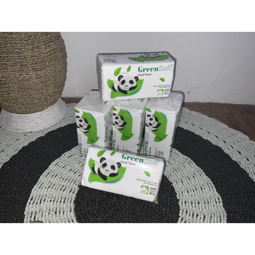 Green Soft Facial Tissue 200's 2 Ply Tisue Wajah Facial Tisue Green - Tisu Grosir Ecer Murah