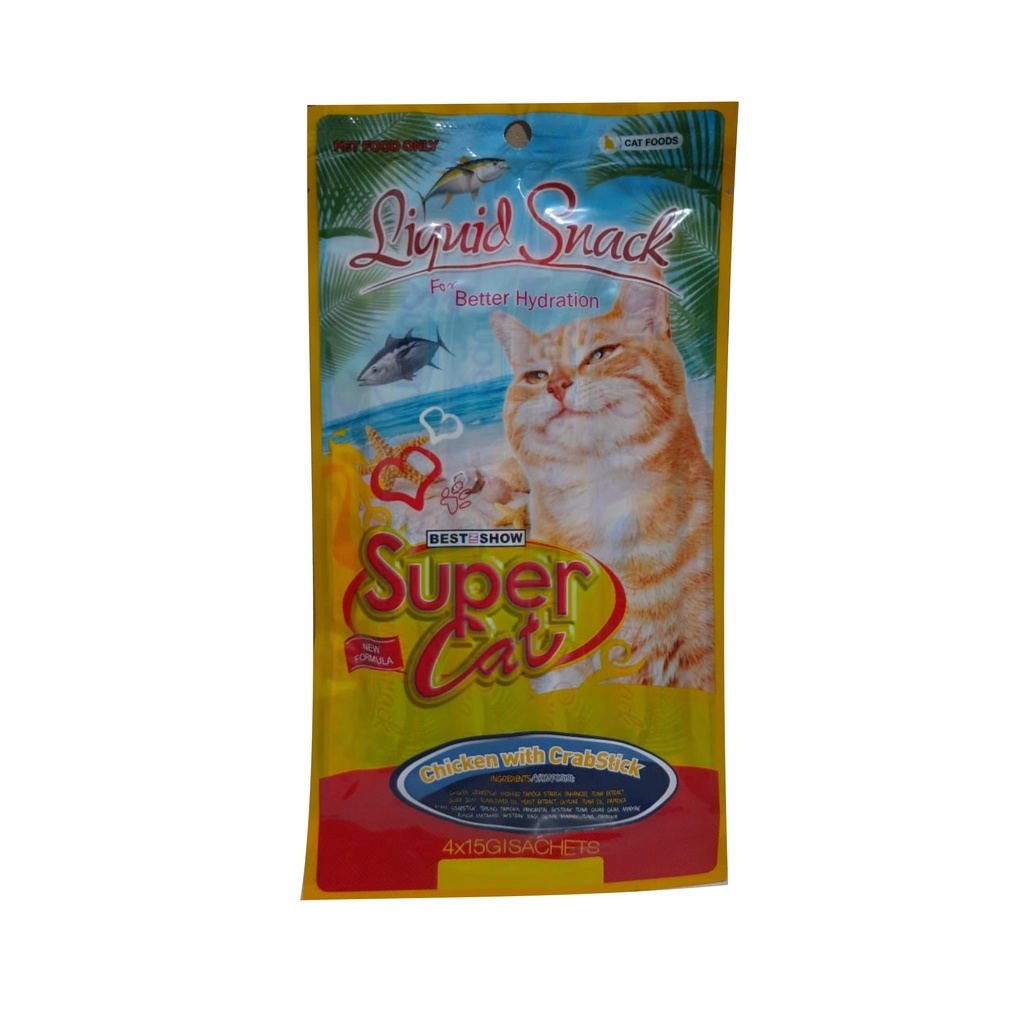 snack kucing supercat snack liquid isi 4 x 15gr