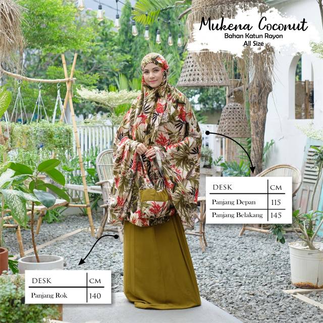 TERMURAHH!!! MUKENA DEWASA MOTIF - MUKENA COCONUT - BAHAN KATUN RAYON PREMIUM - BEST SELLER