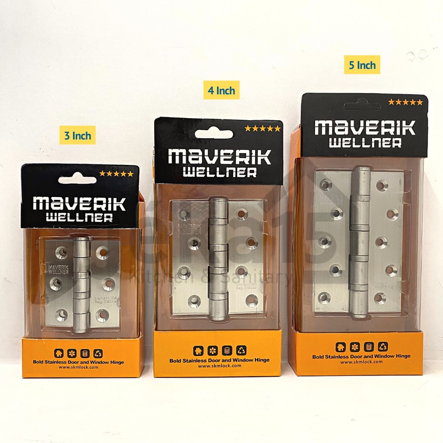 ENGSEL MAVERIK WELLNER | ENGSEL JENDELA 3 INCH | ENGSEL PINTU | STAINLESS STEEL