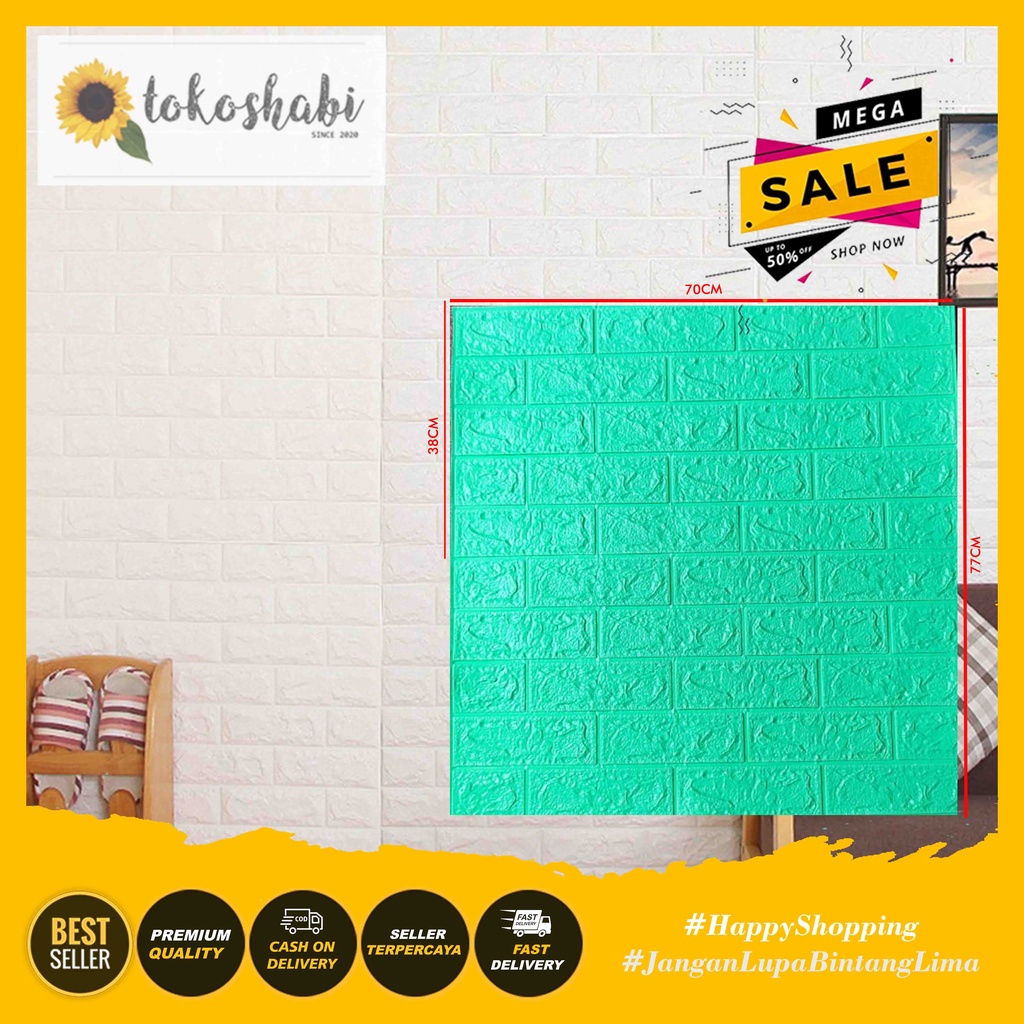 Wallpaper 3D Foam Modern Batu Bata Murah Wall Stticker DInding 3D Foam