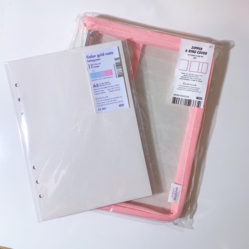 Pink Binder A5 LUCALAB (Preloved) bonus isi binder LUCALAB