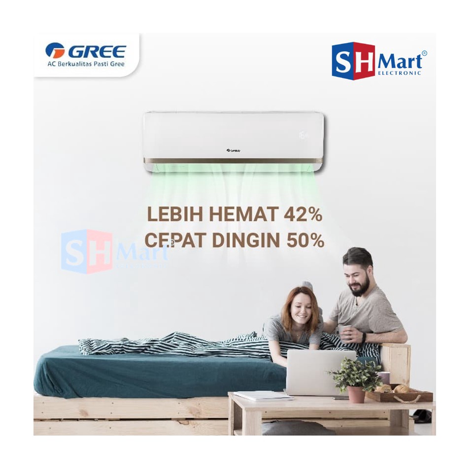 AC GREE COMBO SPLIT INVERTER 2 INDOOR 1/2 PK + 1/2 PK &amp; 1 OUTDOOR UNIT ONLY (MEDAN)