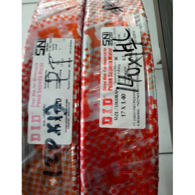 Paketan Velg DID 120-17 dan 140-17 Silver Besi Original