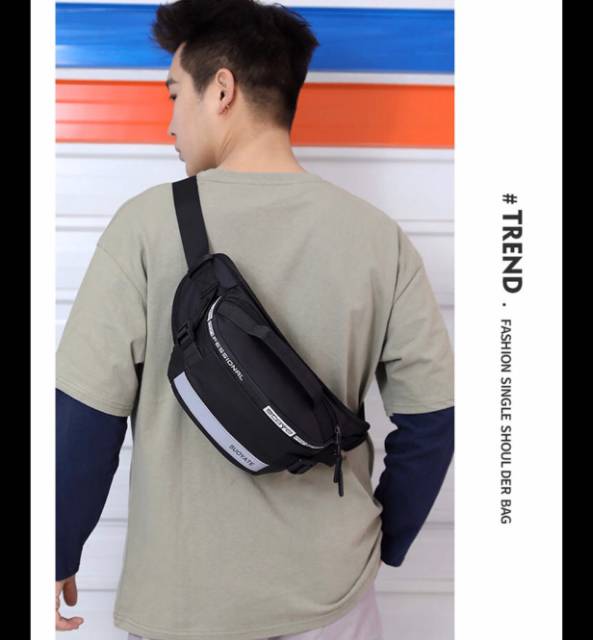 TAS BAHU ANTI AIR DADA PUNDAK PINGGANG SELEMPANG ANTI AIR IMPORT HITAM PRIA WANITA ROBERTSON TA129B5