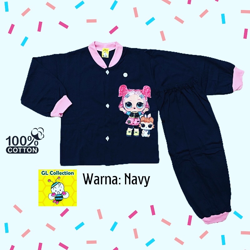 OBRAL!PIYAMA PANJANG ANAK LOL SIZE L (ALL SIZE 3-4TH) 100%KATUN