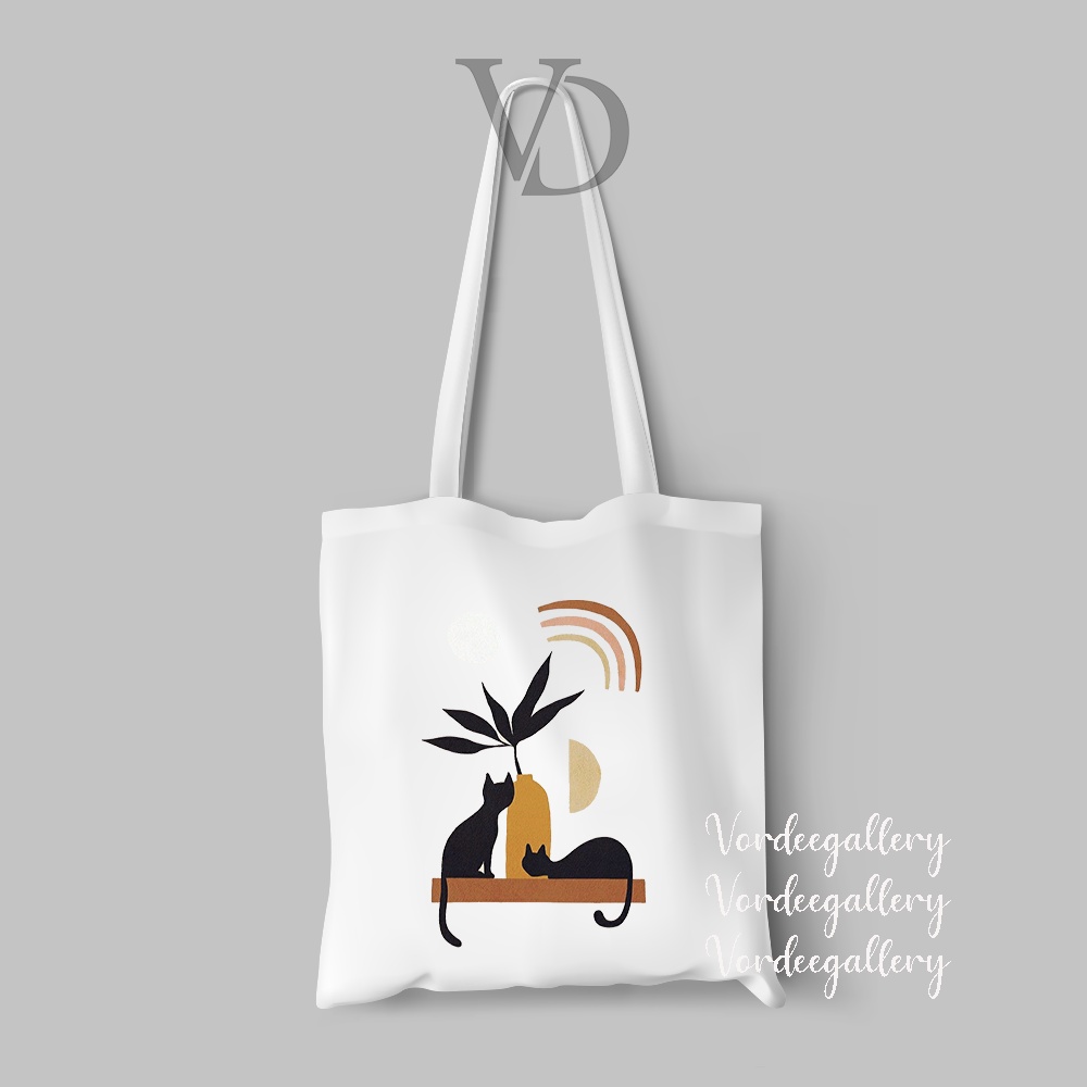 TOTE BAG KANVAS MOTIF ART ABSTRACT NEW TERBARU / AESTHETIC TOTE BAG / TAS BELANJA MOTIF ABSTRAK