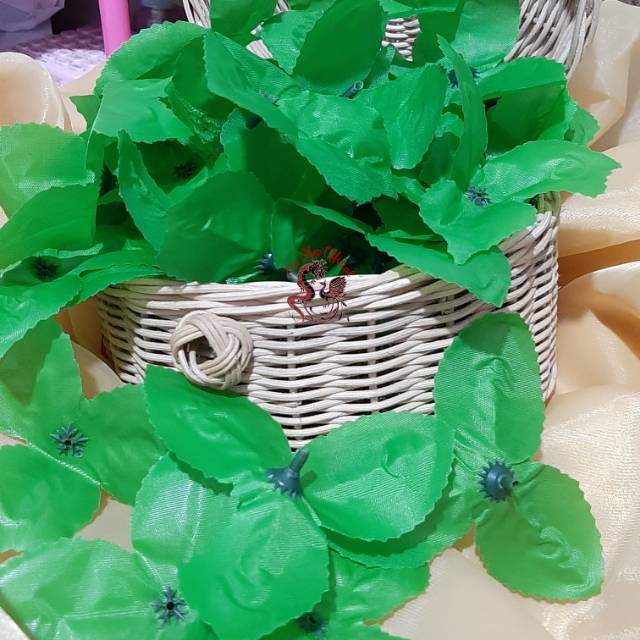 satuan daun hijau / daun plastik hijau/daun plastik/daun bunga plastik