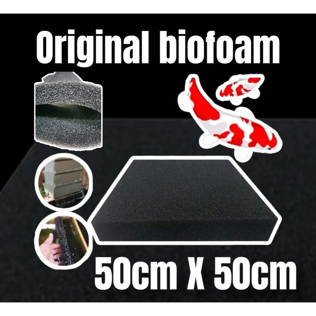 KAPAS BUSA BIO FOAM FILTER AQUARIUM BIOFOAM KOLAM AQUASCAPE UKURAN 50X50 CM