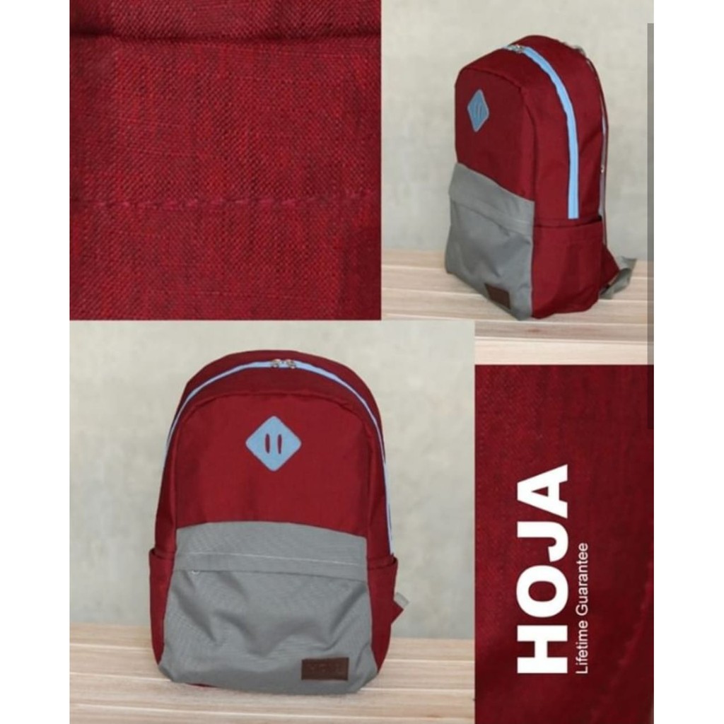 HOJA Kaima Maroon - Tas Laptop Backpack Bodypack Wanita Tas Sekolah Anak Ransel Punggung Harga Murah