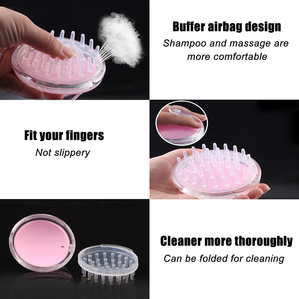 1 PCS Handheld Hair Scalp Massage Shampoo Brush/Dandruff Scalp Care Deep Hair Cleaning Brush/Silicone Head Body Massage Brush /Bath Brush Shower Prop