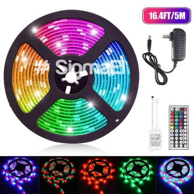 LED STRIP RGB REMOTE 5m LENGKAP TINGGAL PAKAI