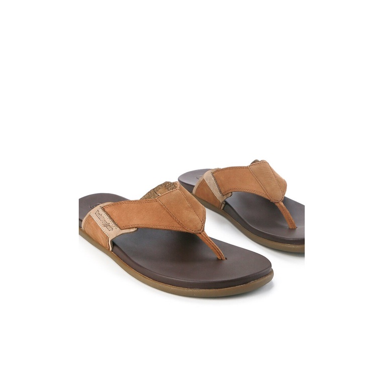 SANDAL JEPIT KULIT HUSH PUPPIES PRIA ORIGINAL CASUAL ASLI COKLAT HM14