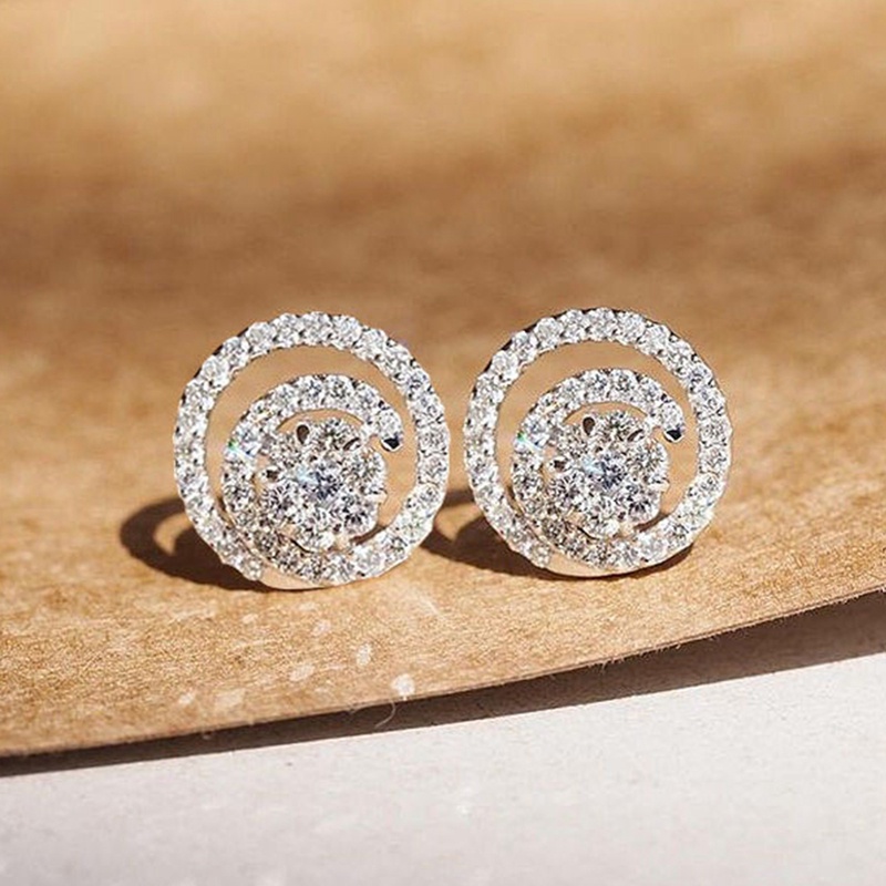 Anting Tusuk Bentuk Helix Hias Batu Cubic Zircon Berkilau Untuk Wanita 2022