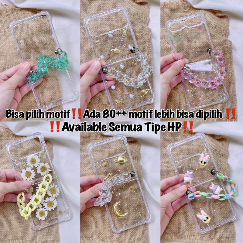 ZFLIP 2 Z FLIP 3 ZFOLD 2 3 CASE SAMSUNG TRANSPARAN WITH CHAIN (SEMUA TIPE HP READY)