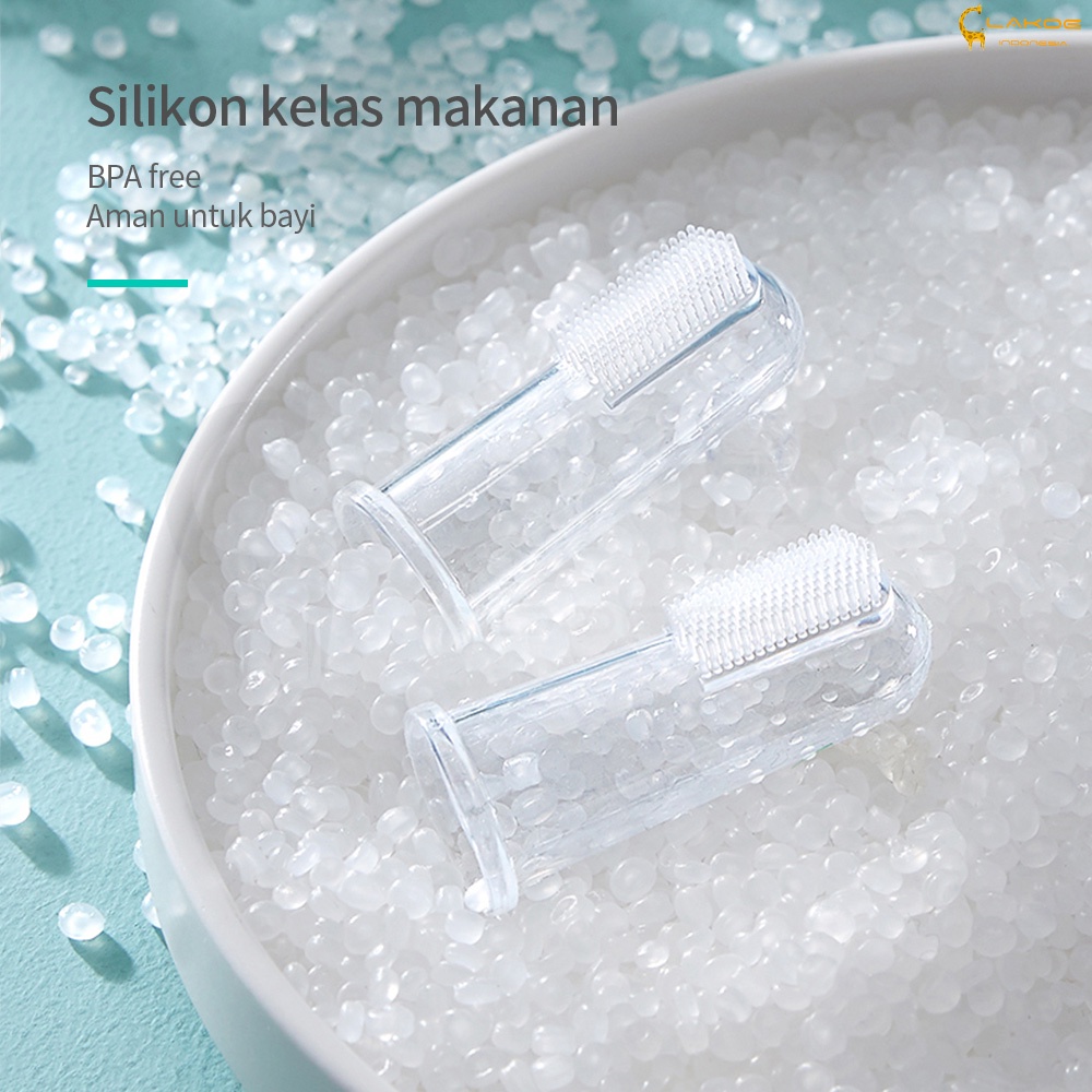 LAKOE Sikat Gigi Silicon Bayi / Finger Tooth Brush/ Pembersih Mulut Bayi dengan Jari Ibu