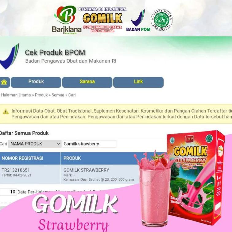 

【J-OWW 【✪ BISA COD -- GO MILK / GOMILK ORIGINAL, COKLAT, STROBERI SUSU KAMBING ETAWA PLUS HERBAL (ECER)