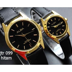 jam tangan alba couple / jtr 099 hitam