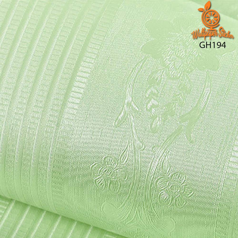 Walpaper Warna Hijau - Green Rose - Salur Hijau - 10Meter  Wallpaper Dinding - Stiker Wallpaper LEM