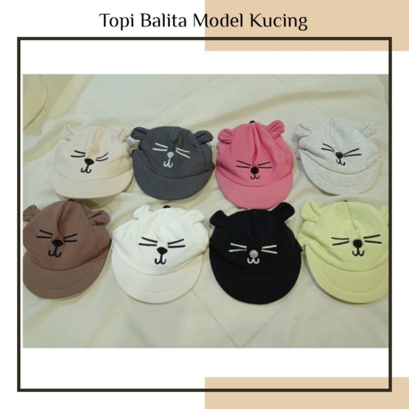 (TP7)Topi Bayi Model Kucing Topi Kucing Topi Bayi Kucing Topi anak anak motif kucing Topi Balita