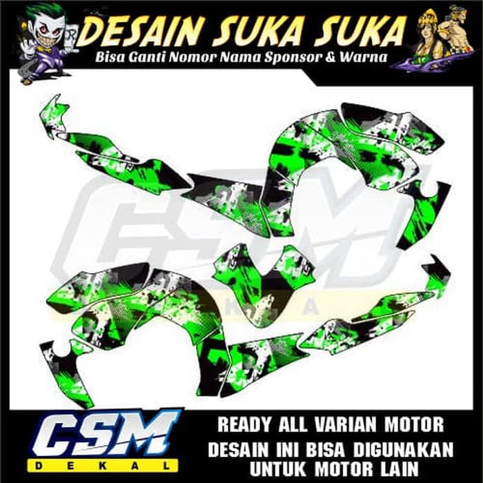 577 Dekal Decal Motor Byson Stiker Sticker Striping Body Hijau