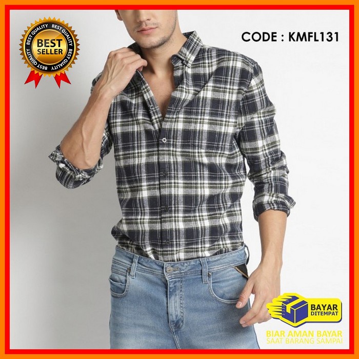 #Hem Cowok Polos Lengan Panjang Full White Baju Atasan Kemeja Hem RC819 Vengoz Kemeja Pria Flanel