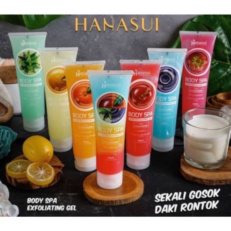 MFI - HANASUI BODY SPA EXFOLIATING GEL WITH COLLAGEN 300 ML GEL PERONTOK DAKI