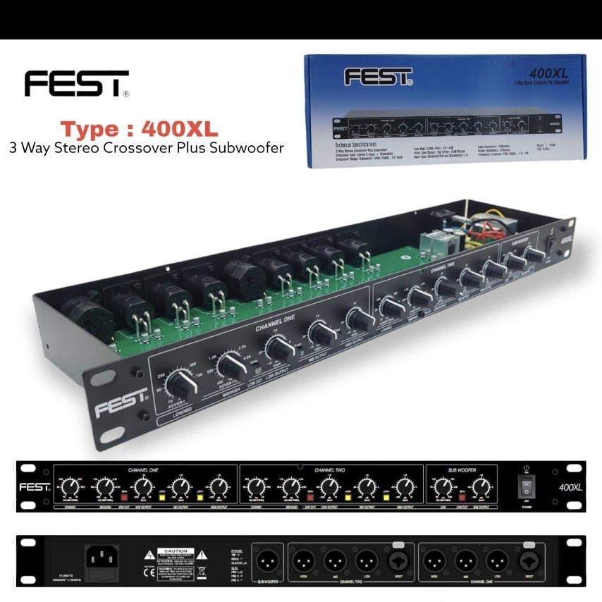 Crossover Fest 400XL 3Way Stereo Crosover Plus Subwofer Original